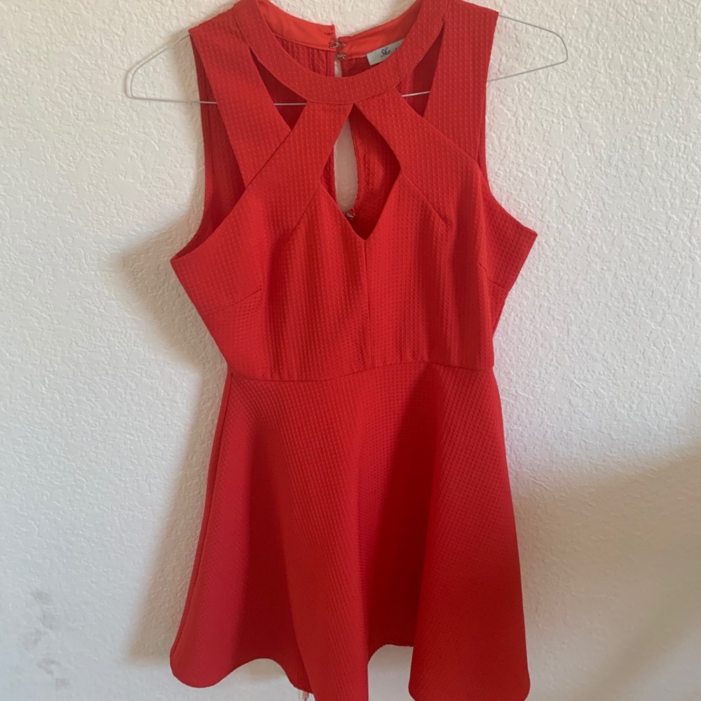 bright red cross front dress | She + Sky